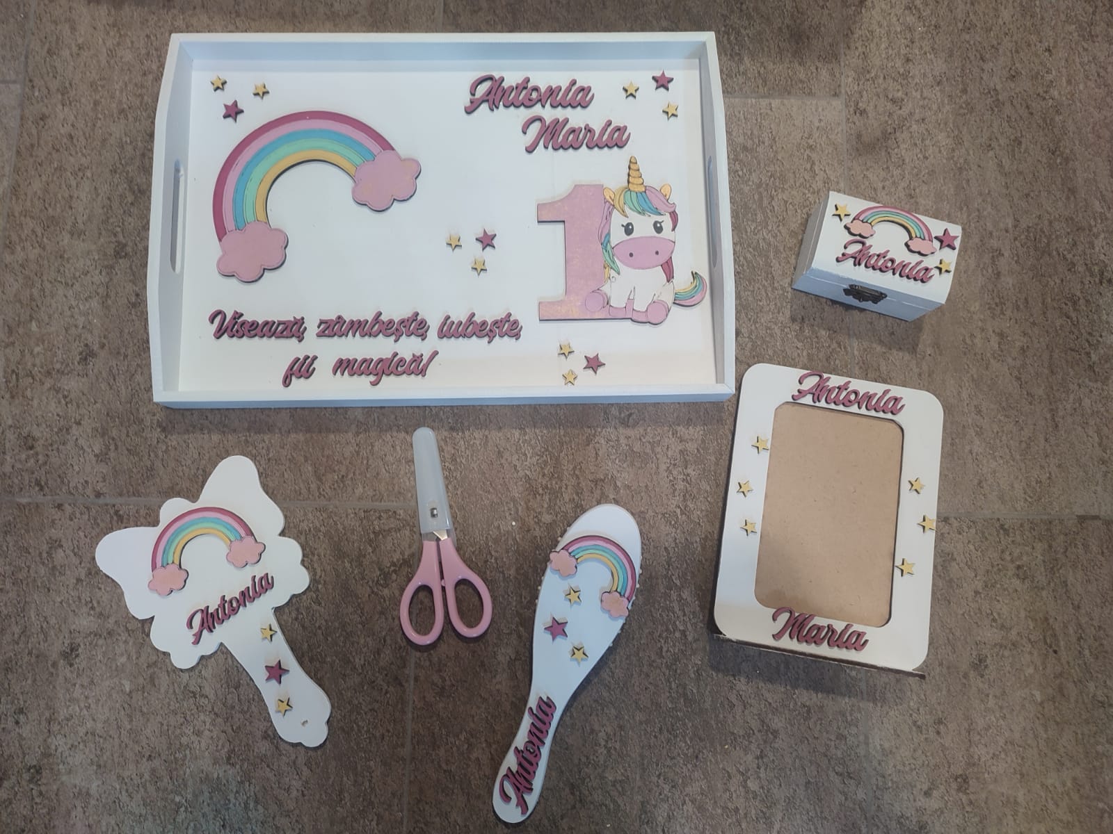Set tăierea moțului personalizat - 3D -  Unicorn