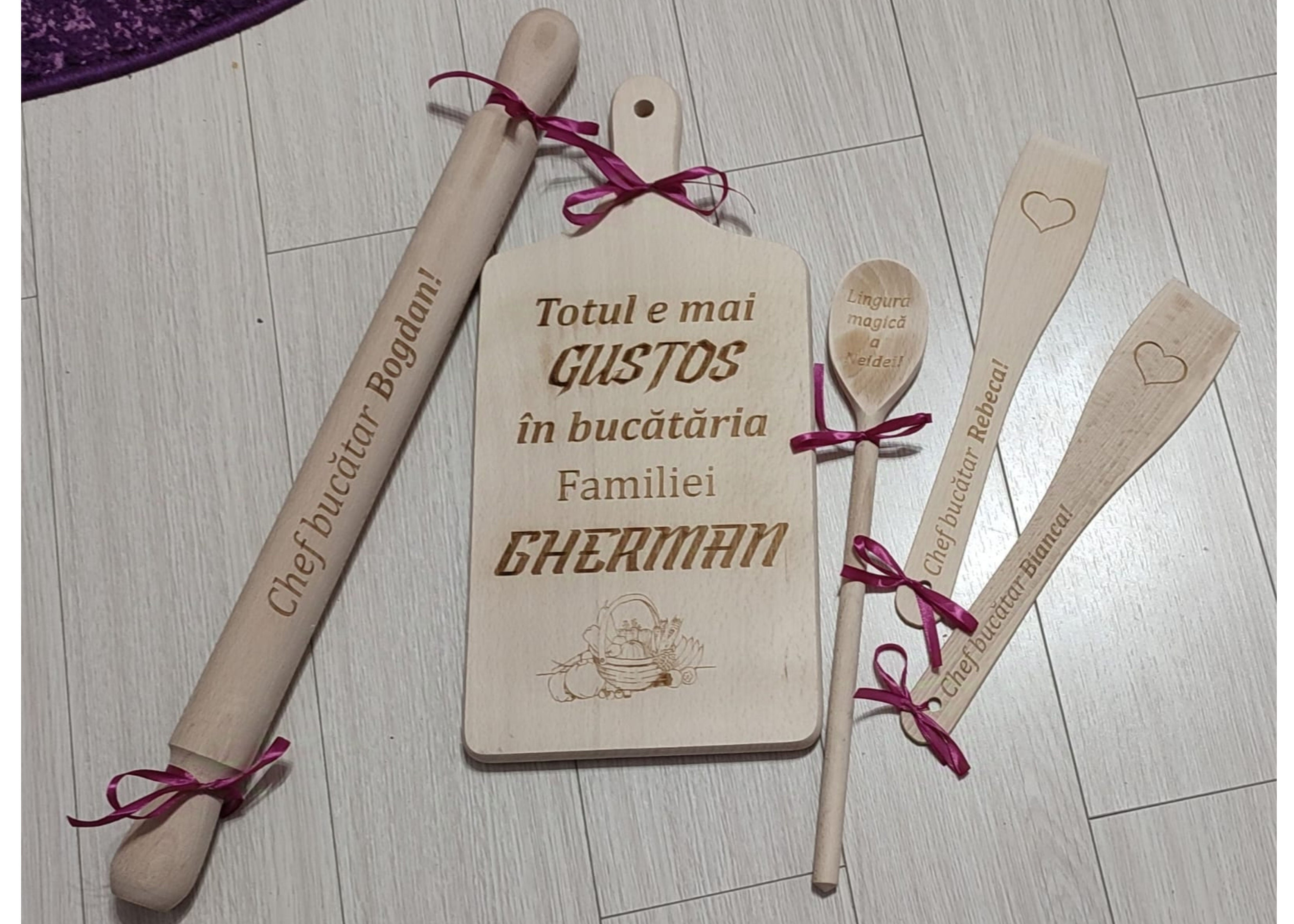 Set Cadou Bucătărie Personalizat pentru Cupluri / Set Familial Personalizat