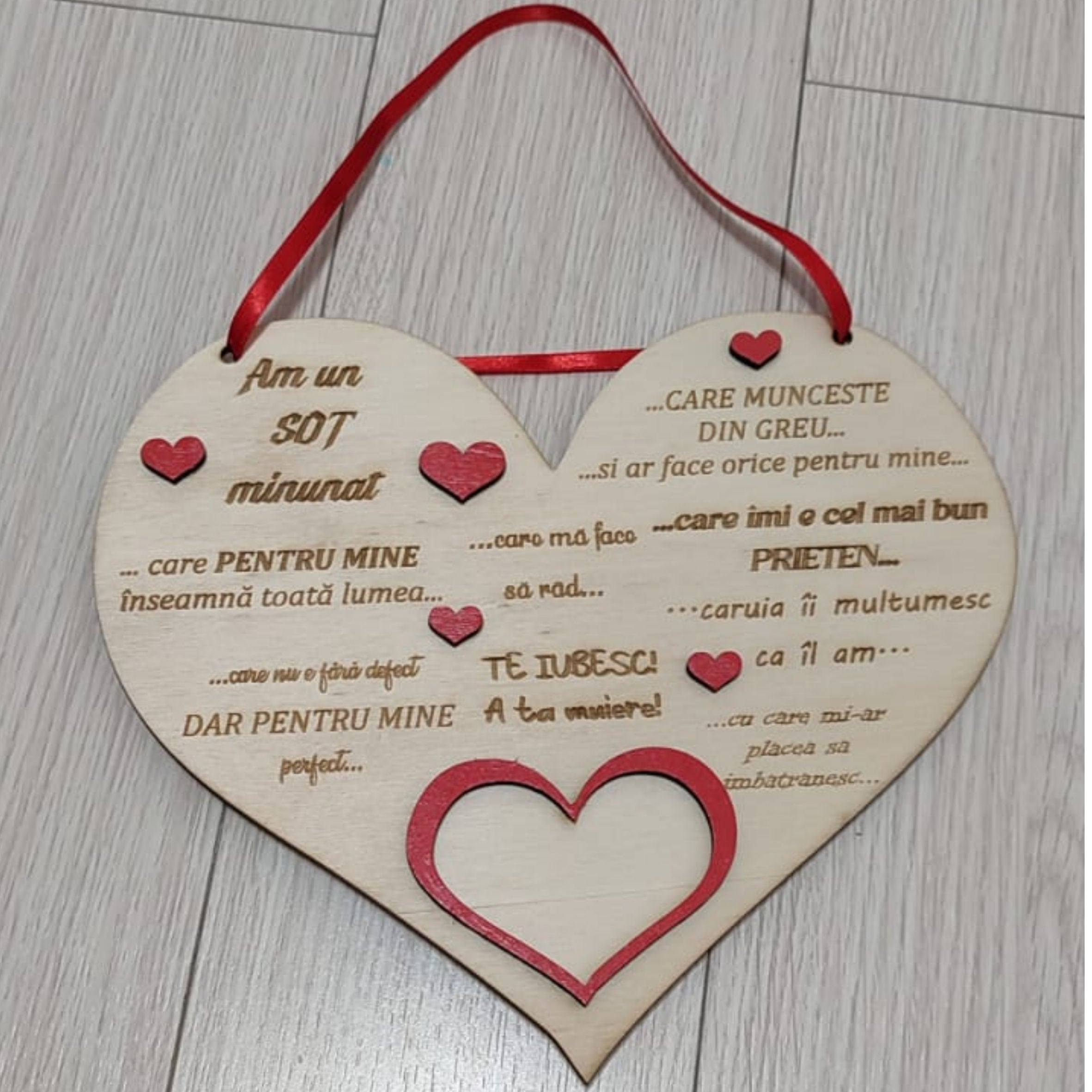 Cadou pentru sot/iubit cu mesaj de iubire si poza