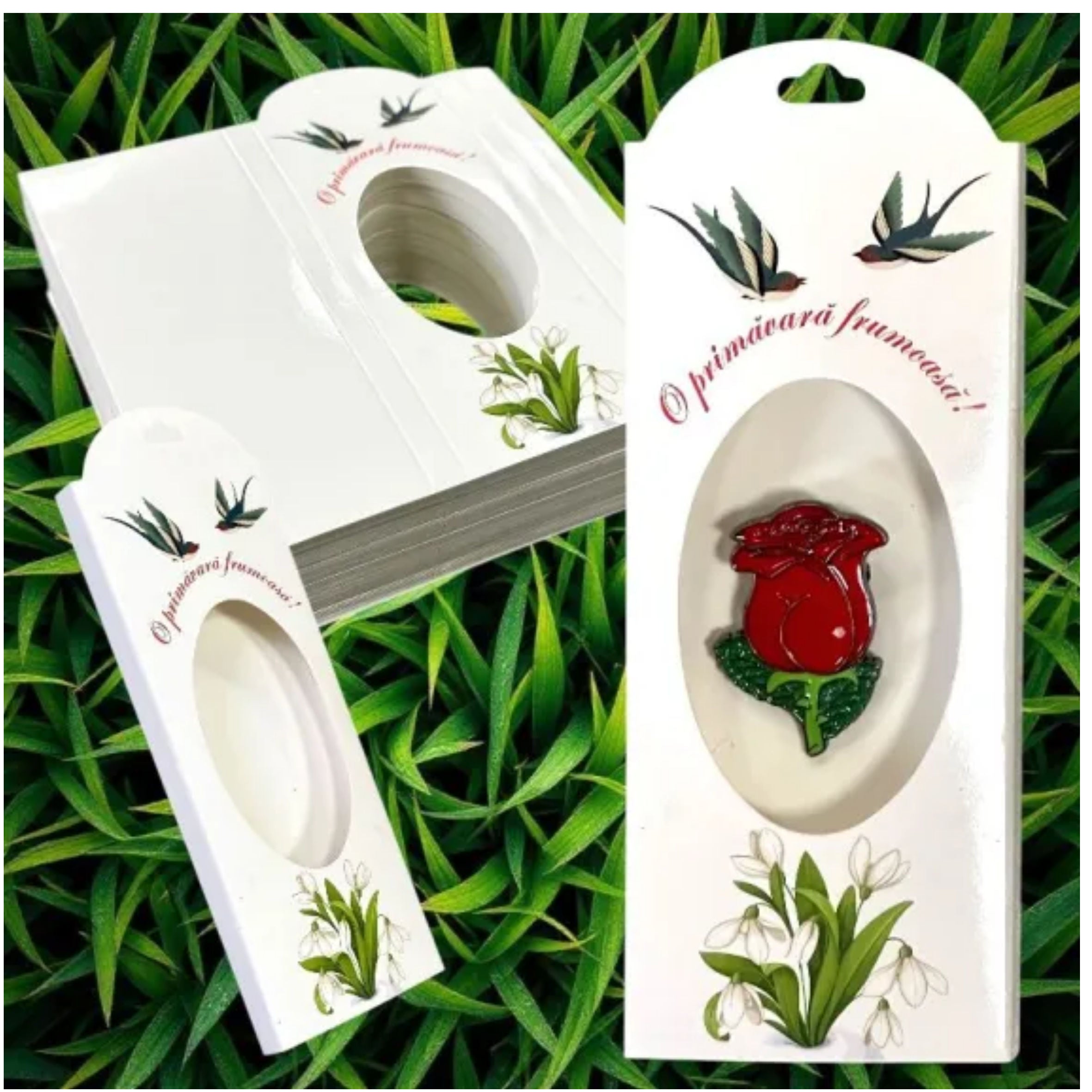 Cutii carton pliabile pentru mărțișoare tradiționale, 5 × 13 × 0.8 cm - Ghiocel