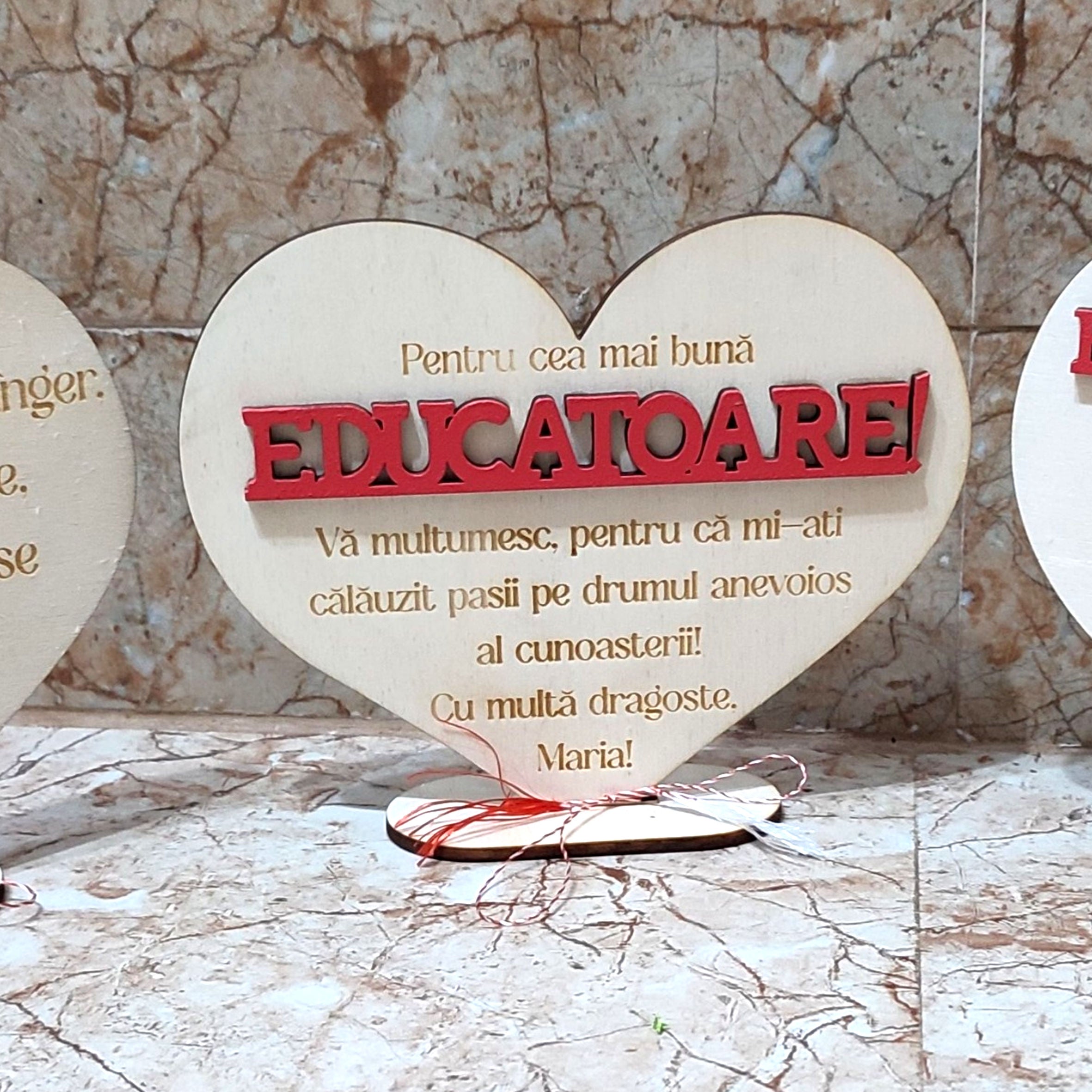 Mărțișor inimioara pentru Nasa/ bunica/ mama/ educatoare/ invatatoare