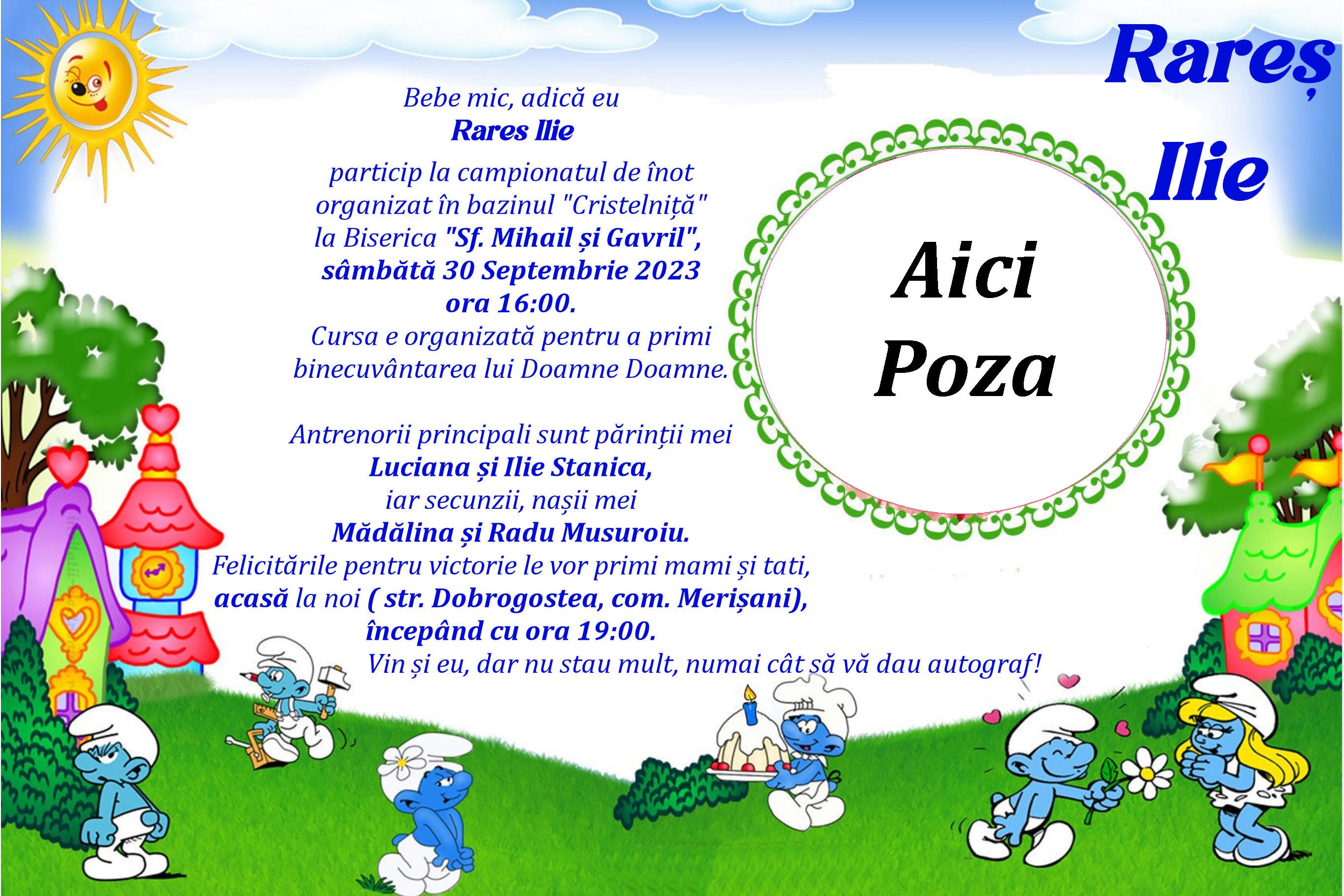 Invitatie Digitala cu strumfi 01