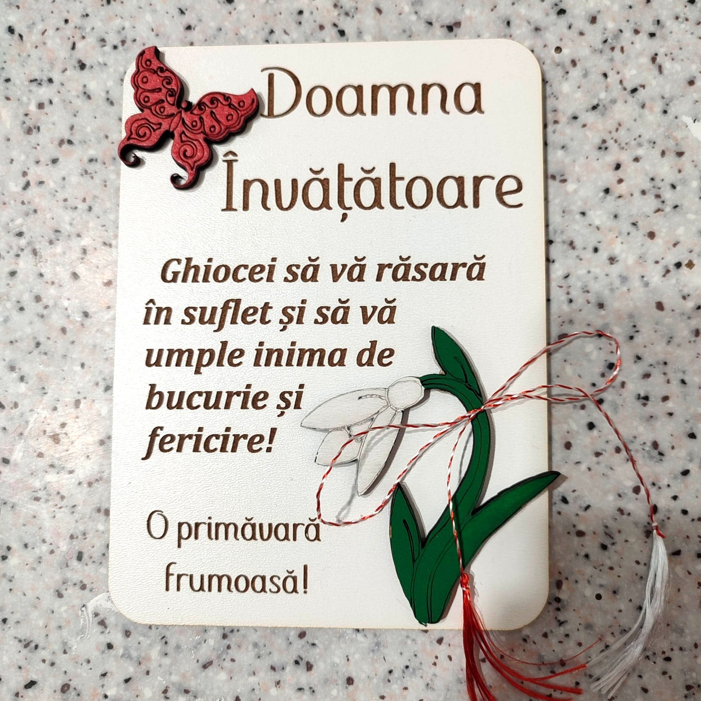 Felicitare magnetica din MDF - O primavara frumoasa!