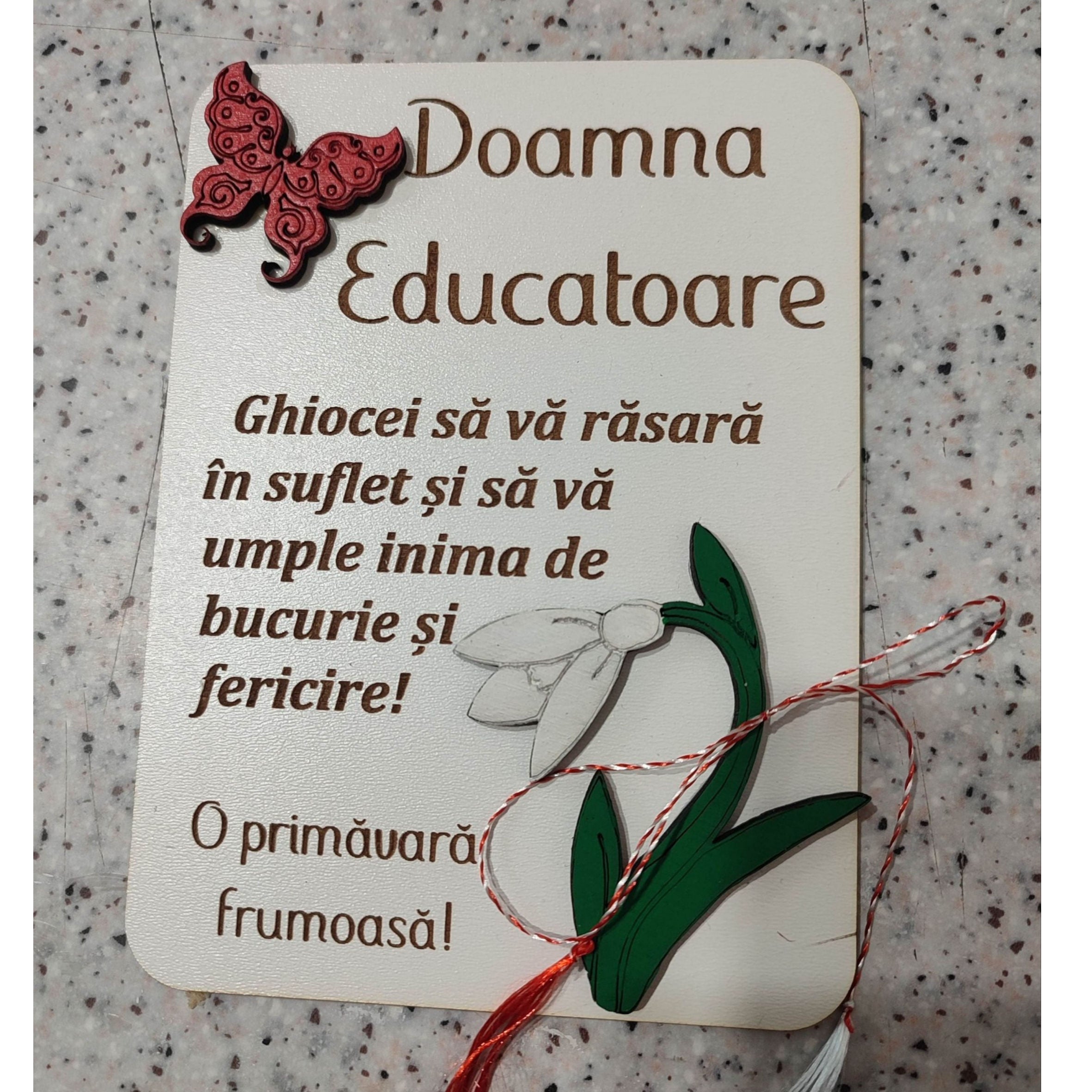 Felicitare magnetica din MDF - O primavara frumoasa!