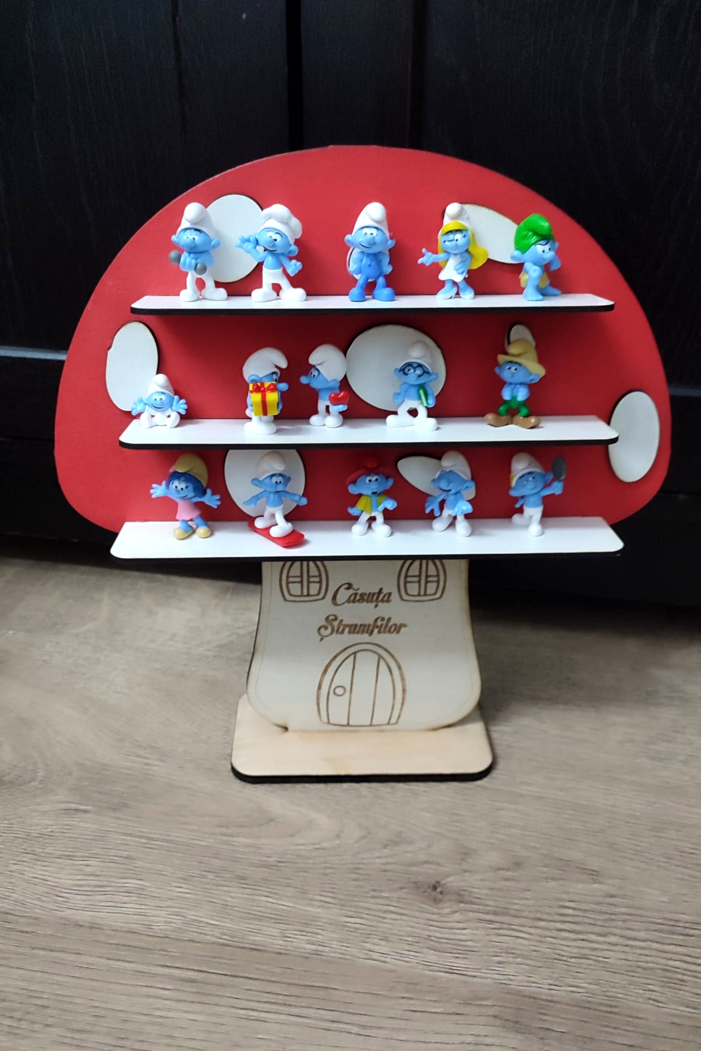 Căsuța Ștrumfilor – suport decorativ pentru figurine, în formă de ciupercuță magică!