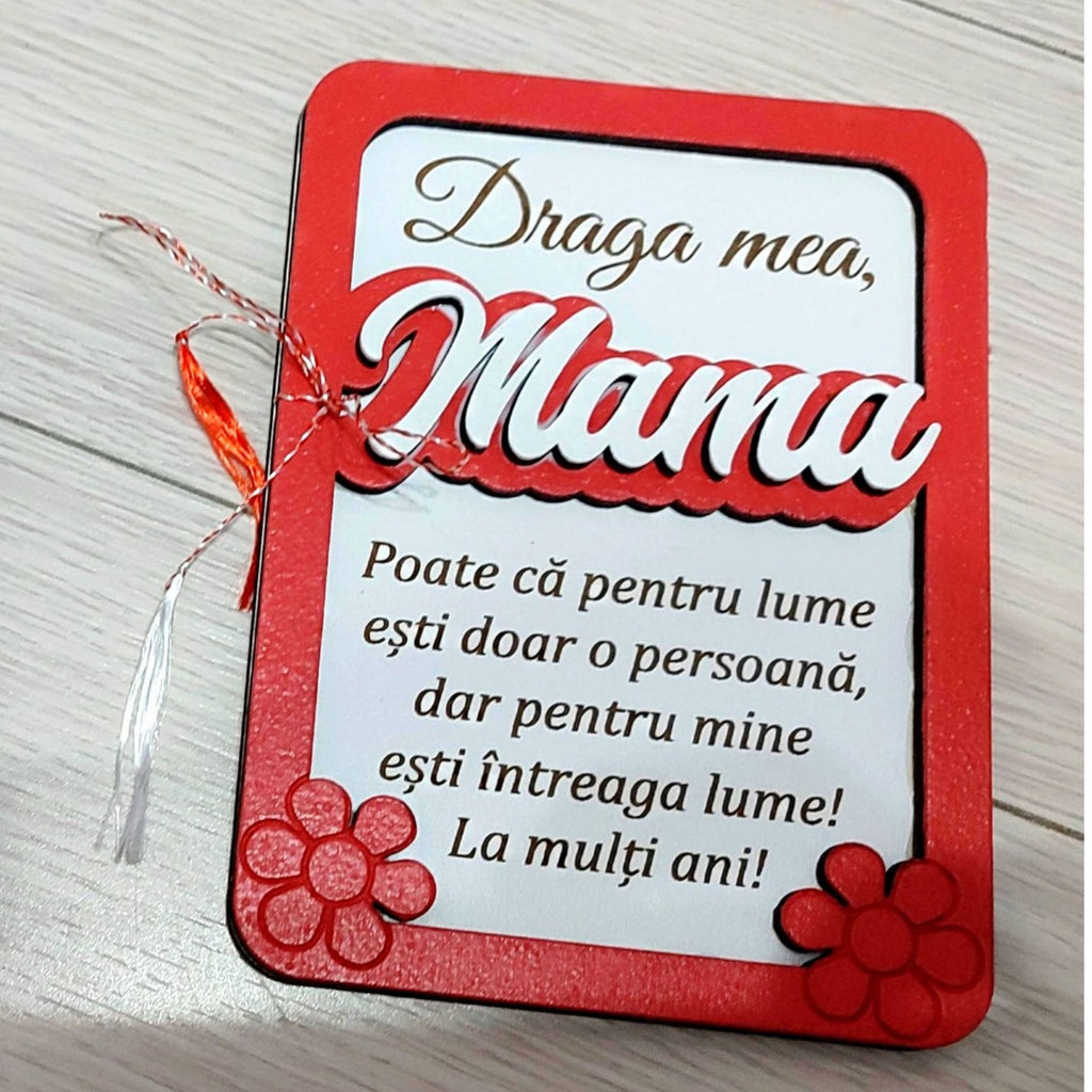 Felicitare magnetica martisor - nasa/ mama/ bunica
