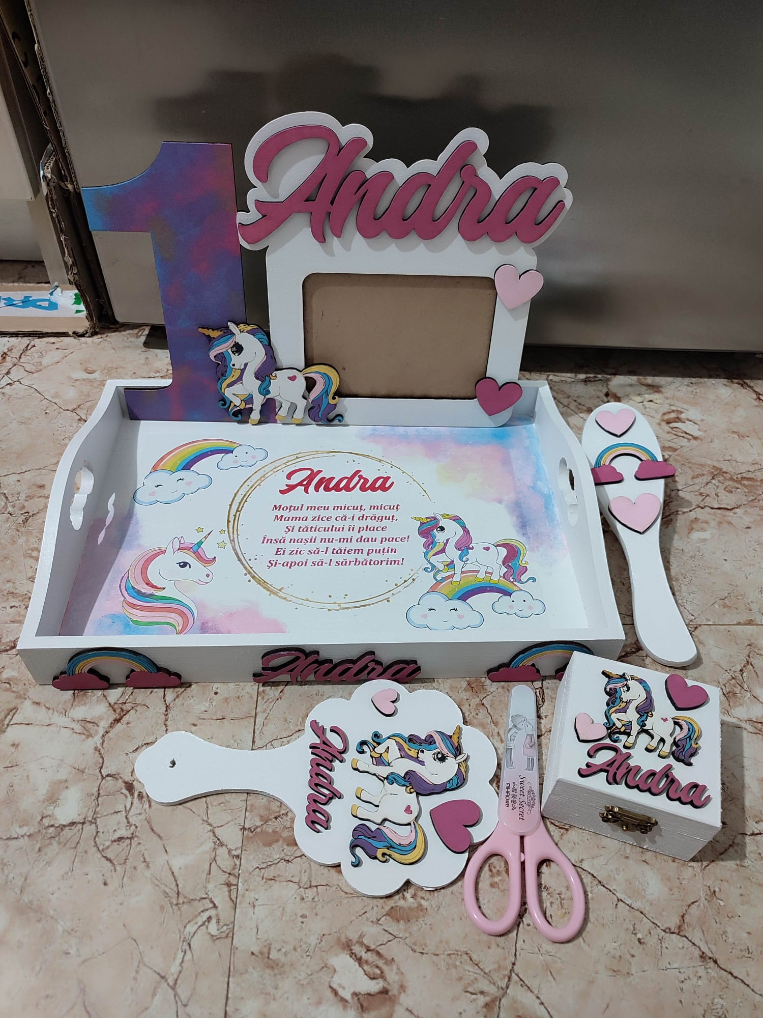 Set moț personalizat Unicorn – Model 3D