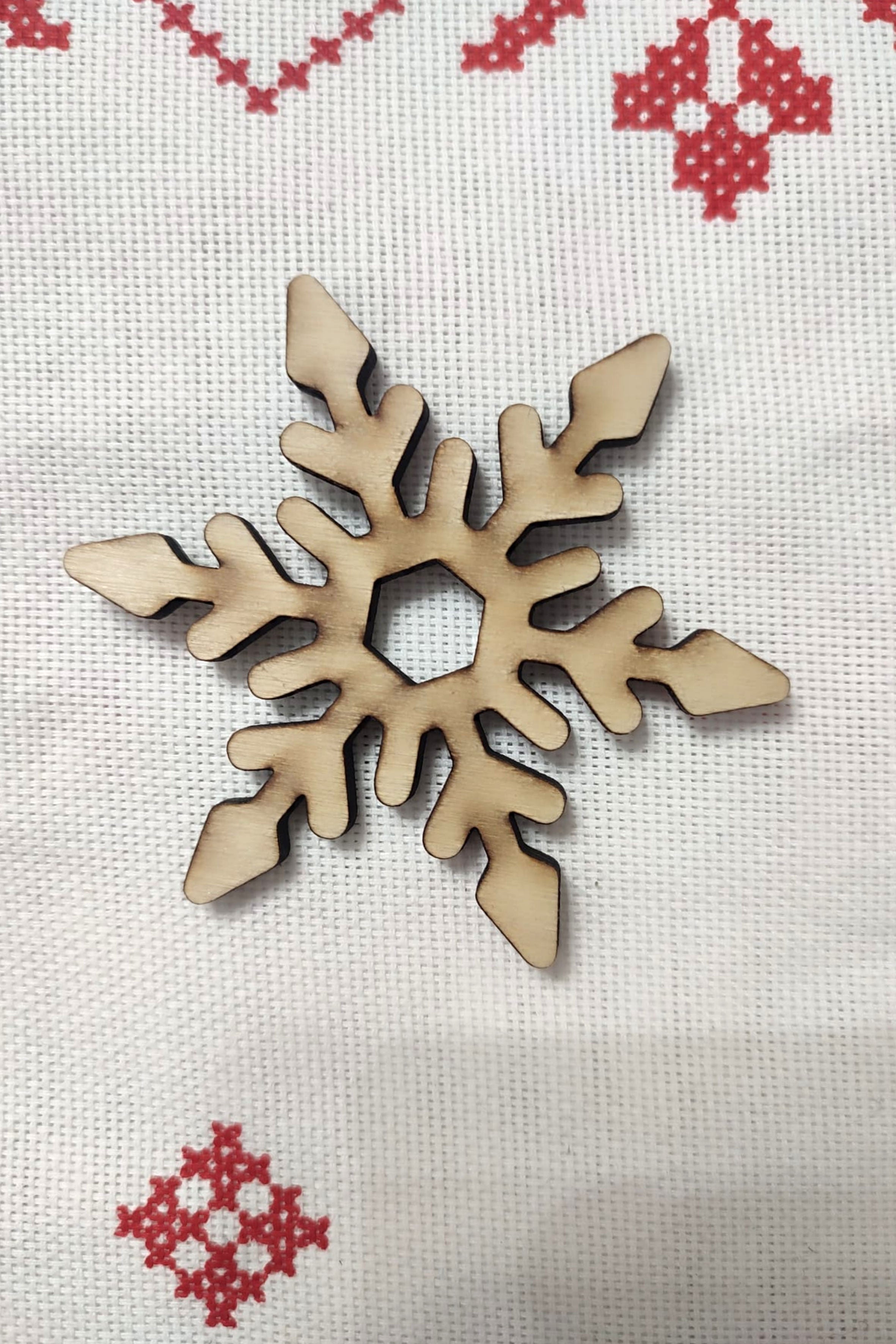 Fulg 1 din lemn pentru decorațiuni - Blank decorativ pentru Crăciun și proiecte DIY