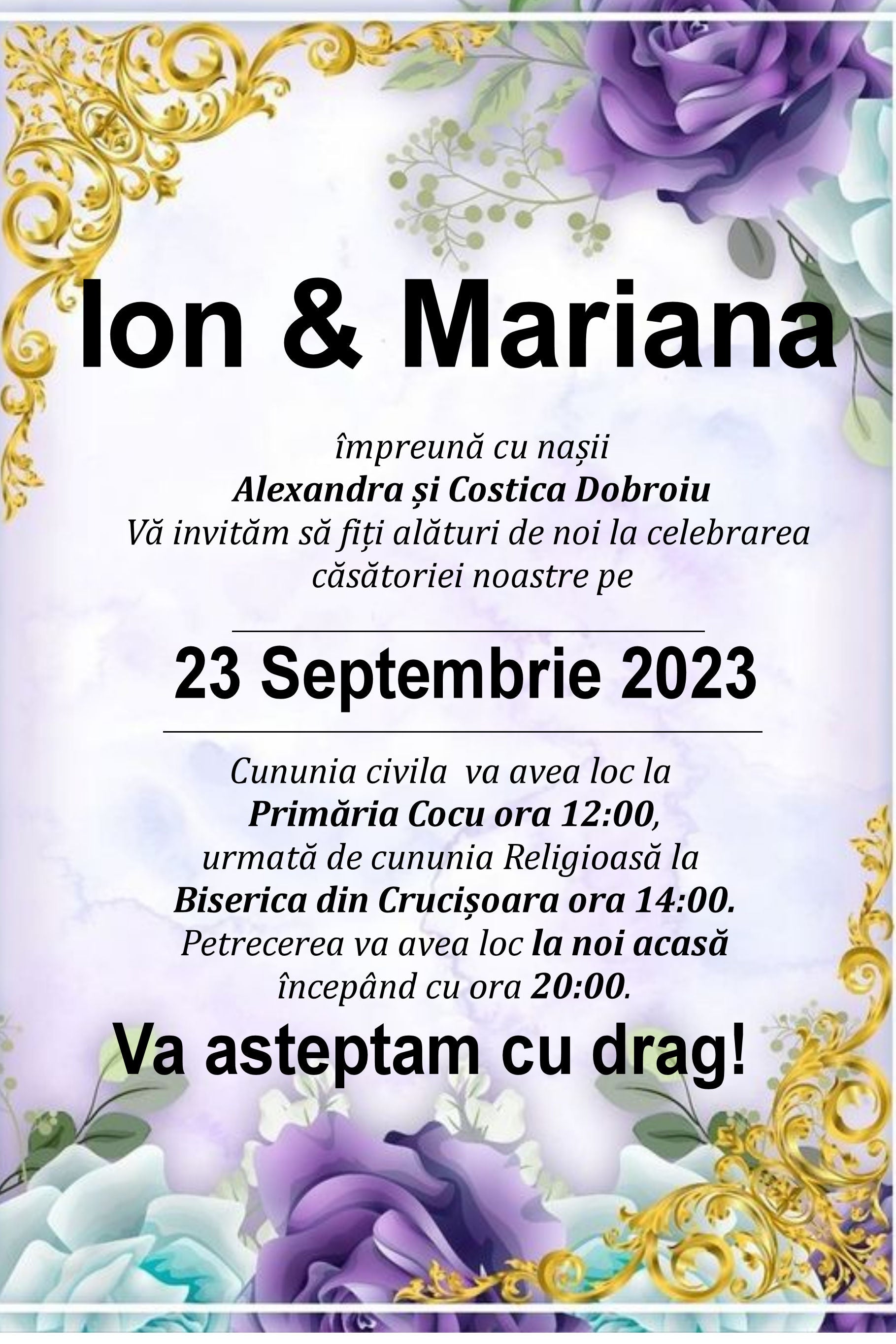 Invitatie digitala - Nunta - eleganta 03