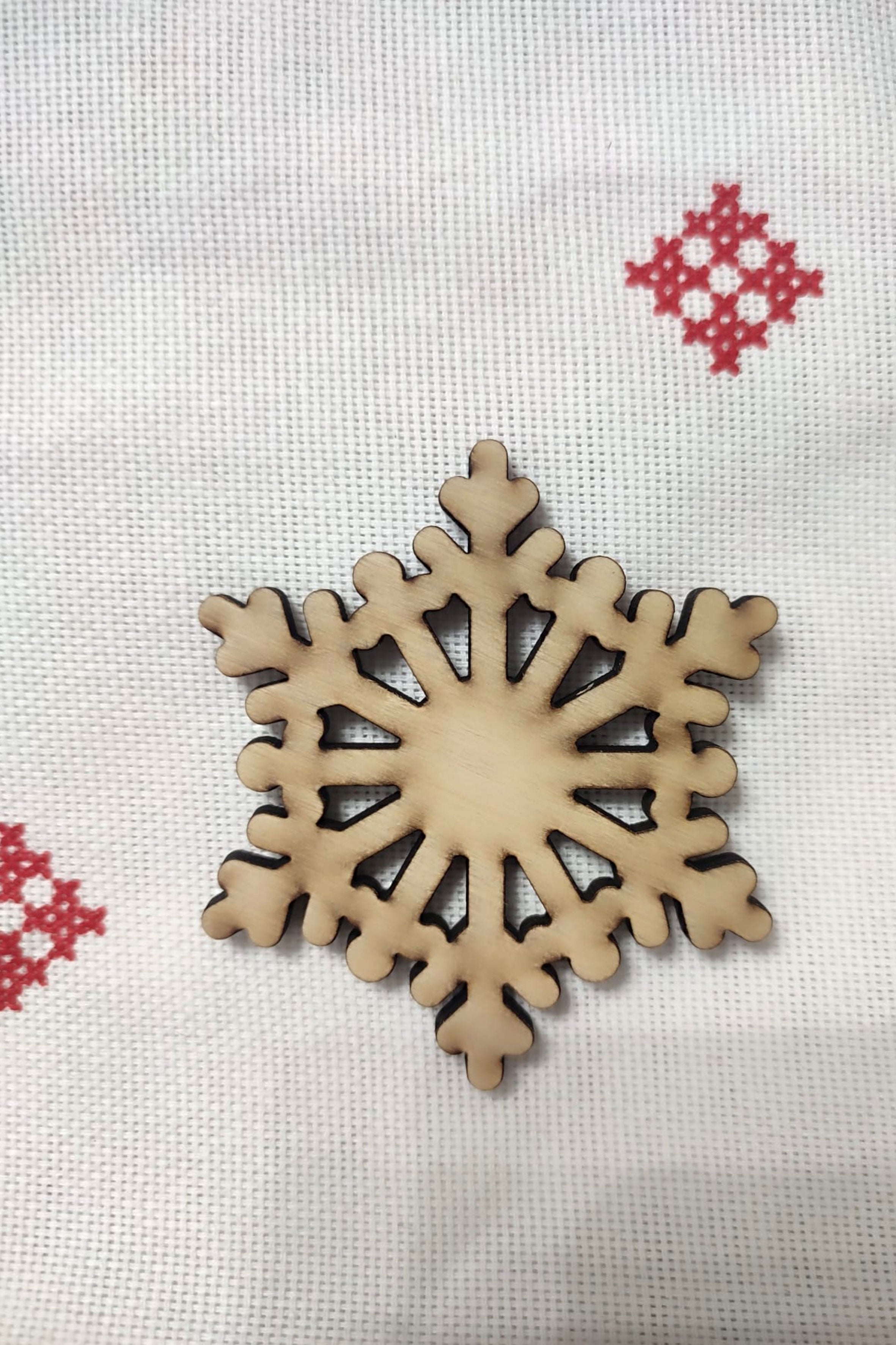 Fulg 2 din lemn pentru decorațiuni - Blank decorativ pentru Crăciun și proiecte DIY