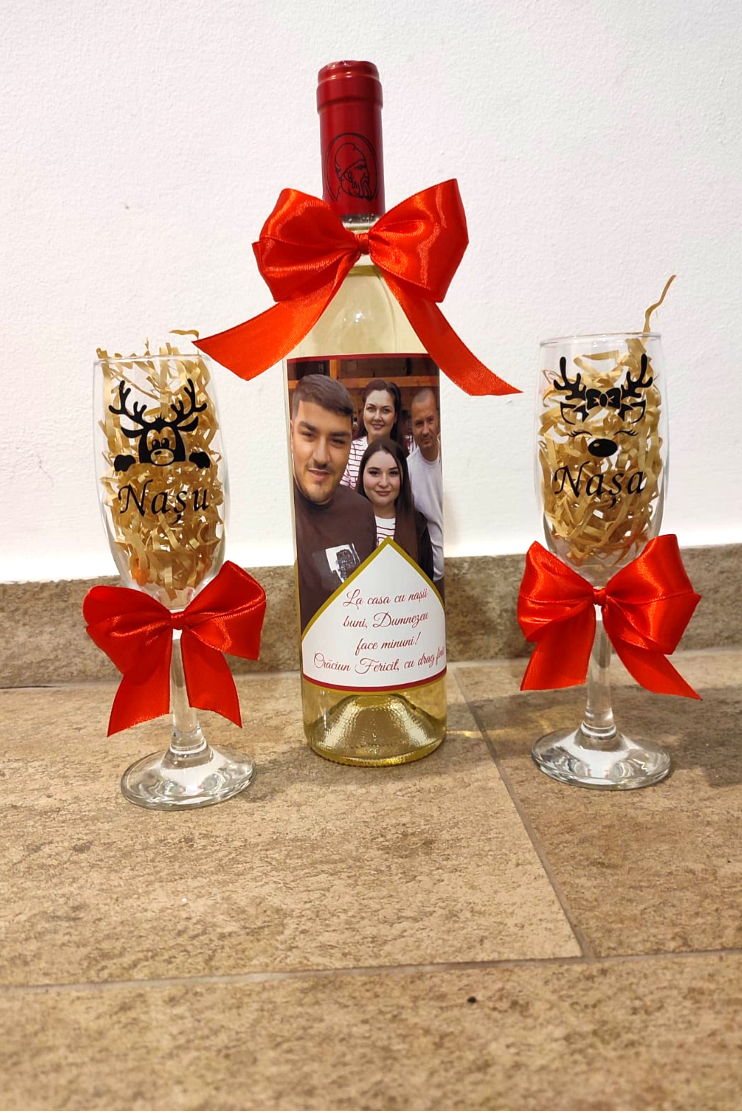 Set sticla vin si pahare