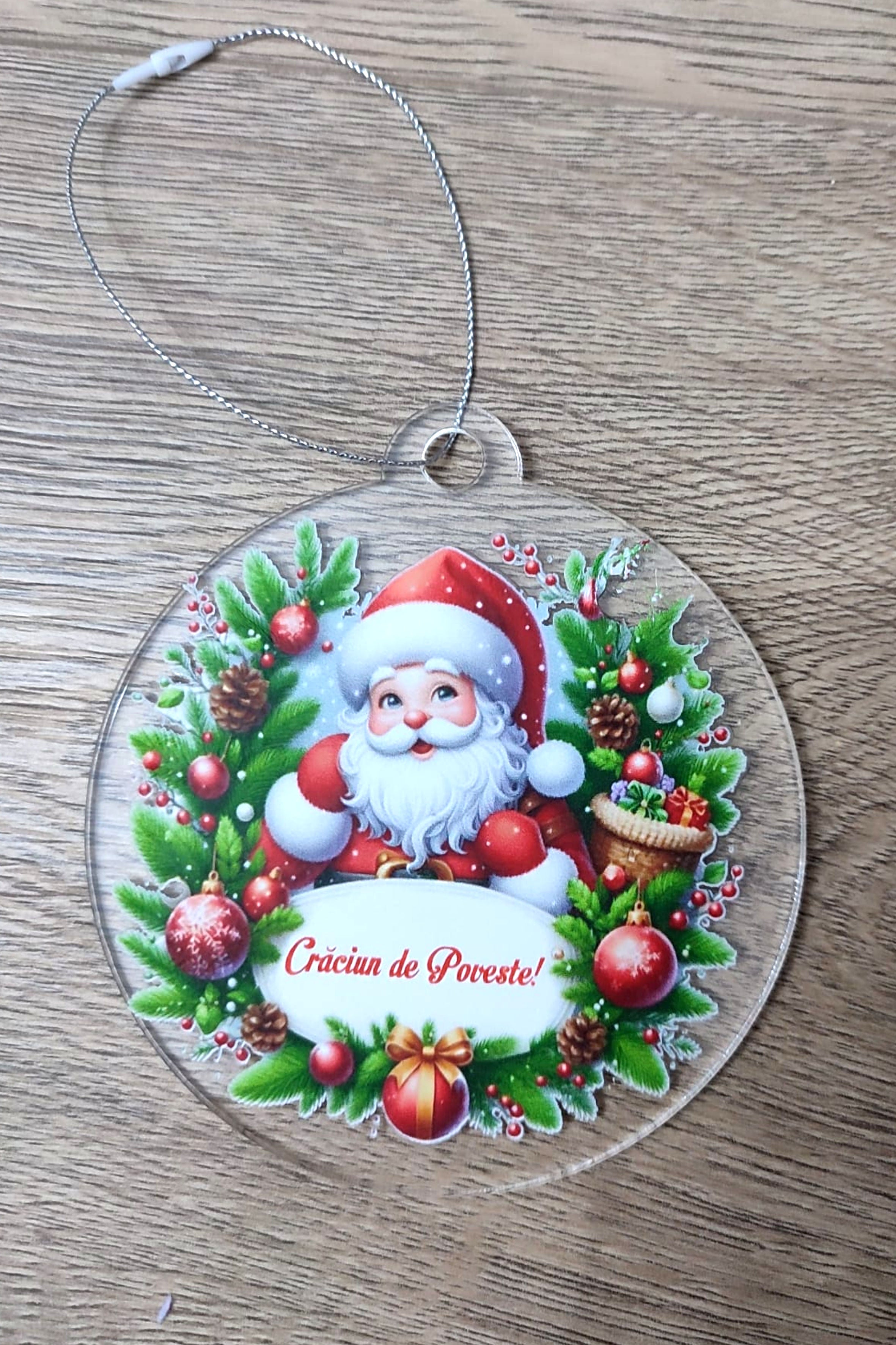 Glob foto personalizat de Crăciun din plexiglas – decor elegant