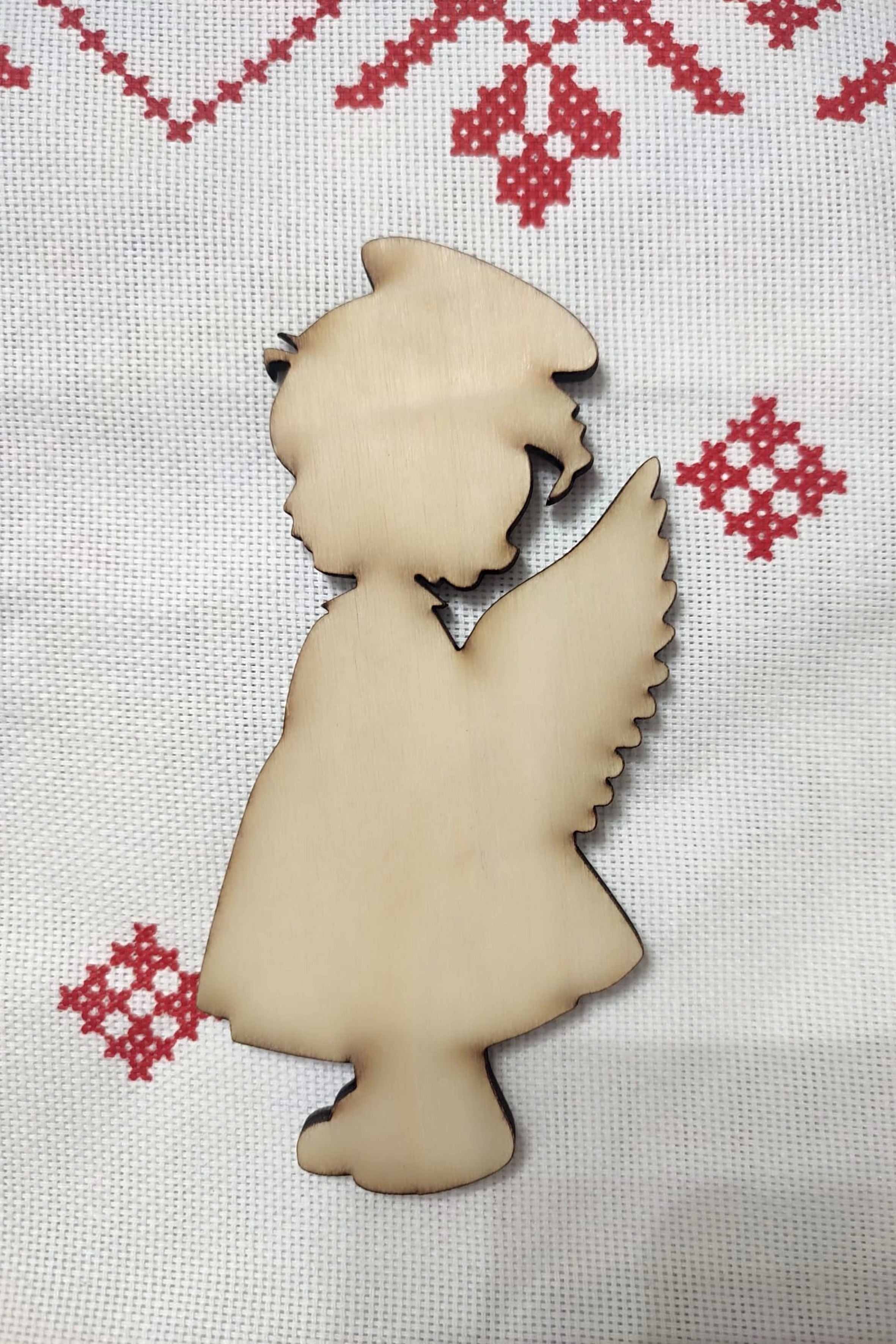 Îngeraș fetita din lemn pentru decorațiuni - Blank decorativ pentru Crăciun și proiecte DIY