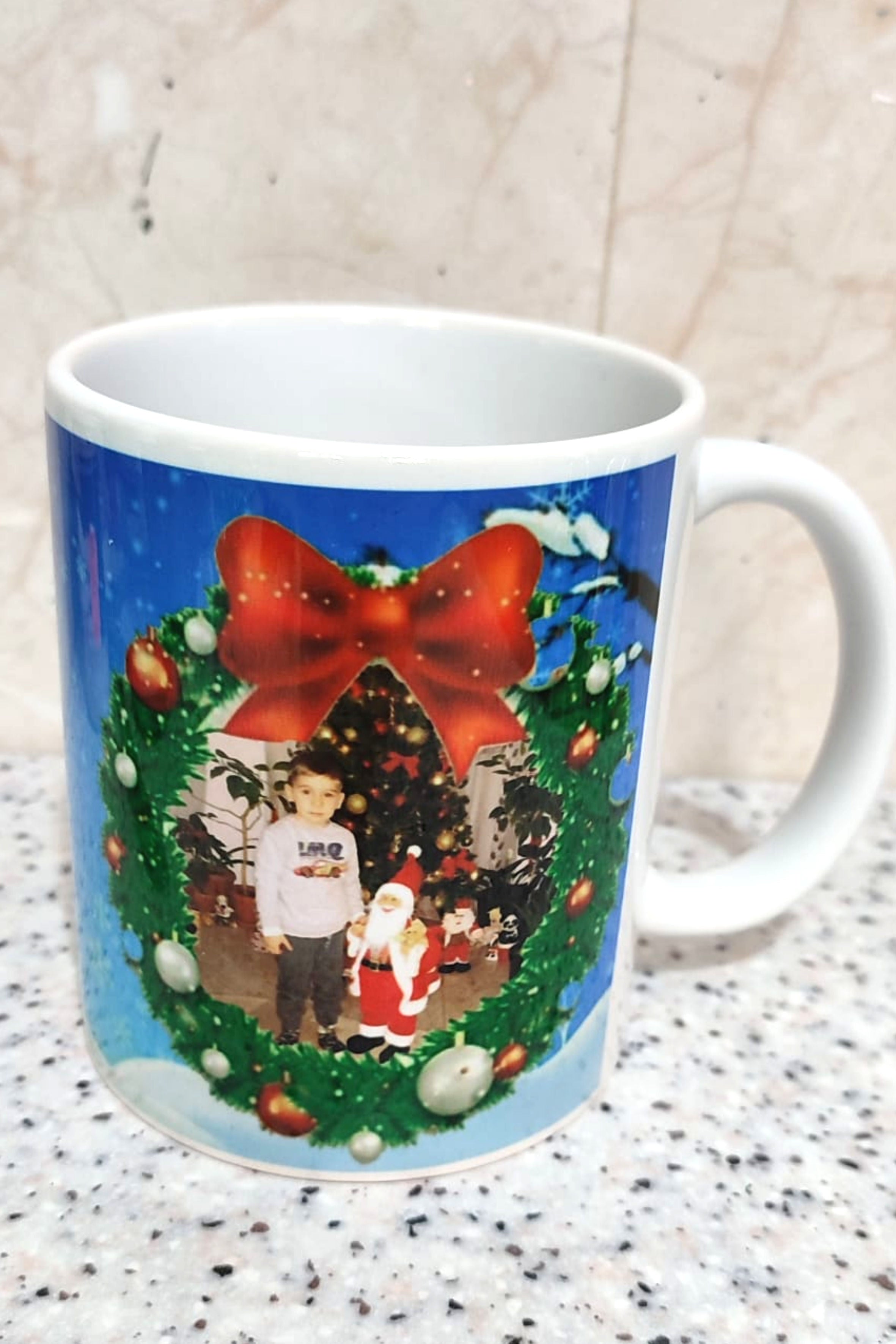 Cană personalizata de Crăciun cu poza