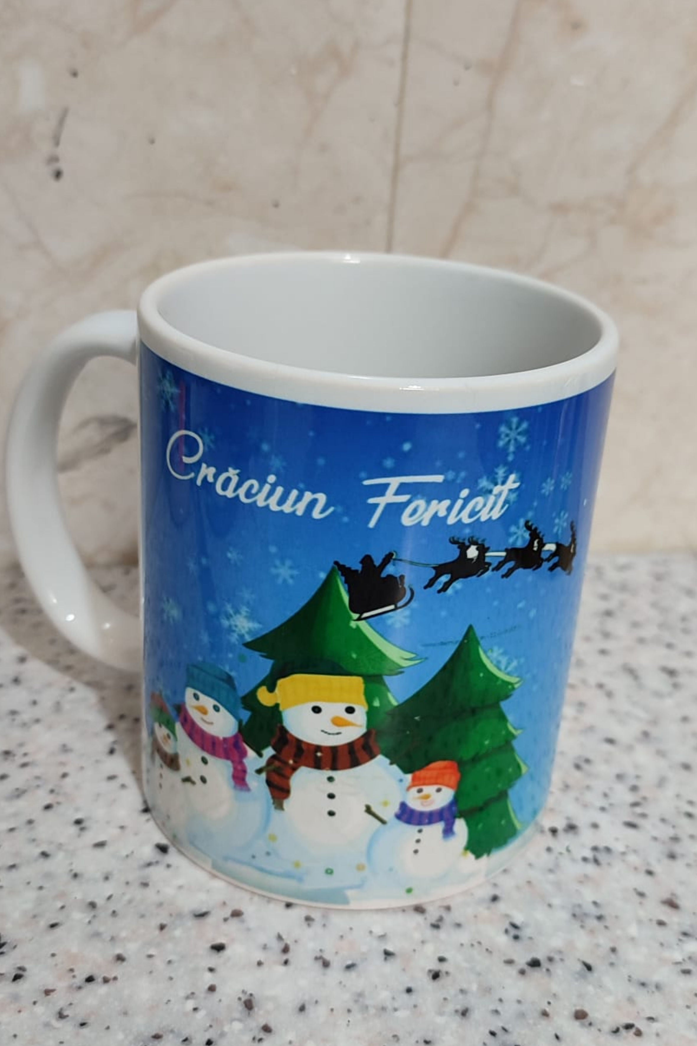 Cană personalizata de Crăciun cu poza