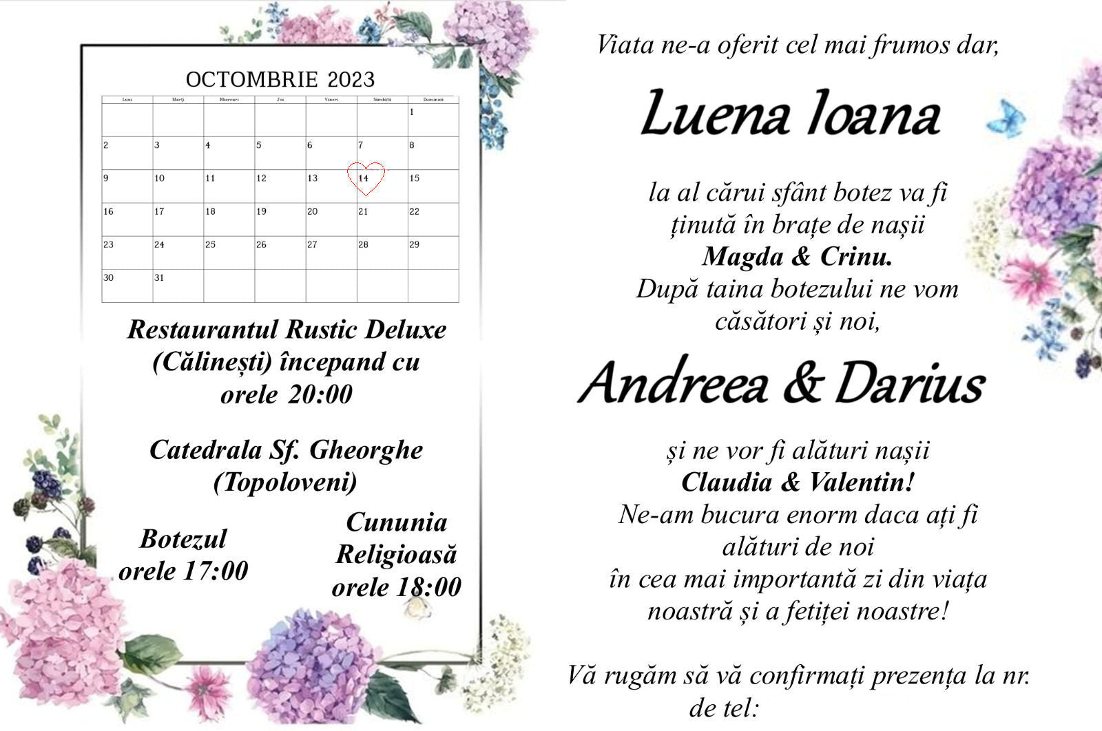 Invitatie digitala Nunta -  cu flori 08