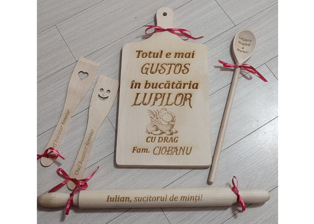 Set Cadou Bucătărie Personalizat pentru Cupluri / Set Familial Personalizat